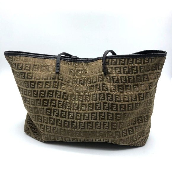 FENDI FF Logo Zucca pattern Zucchino Shoulder Tote Bag